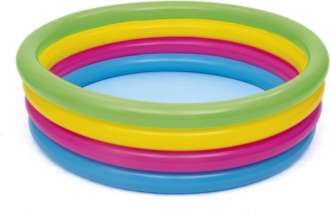 Aufblasbares Kinderplanschbecken mit Regenbogenringen 157 × 46 cm BESTWAY