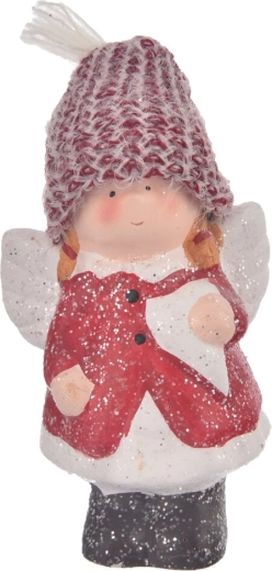 Ceramic angel decoration with a heart