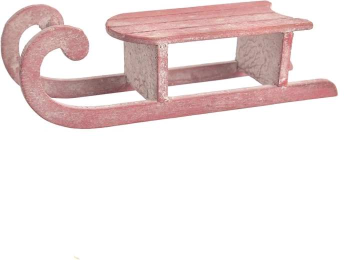 Red wooden sleigh – decoration 20 cm