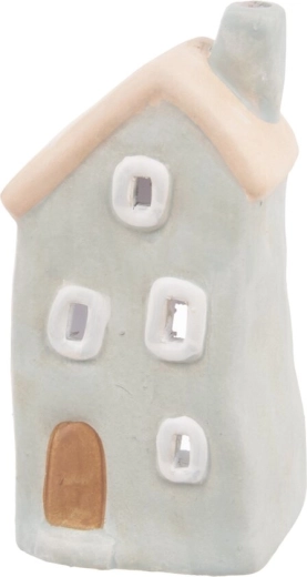 Bougeoir en céramique maison gris