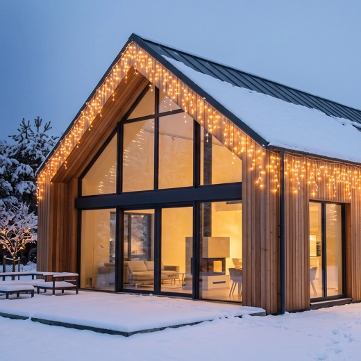 Guirlande de Noël LED Solight en forme de glaçons, 400 LED, 20 m, blanc chaud