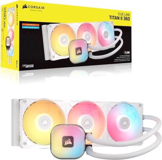 Vloeistofkoeling voor processor Corsair iCUE LINK TITAN II 360 RX RGB wit