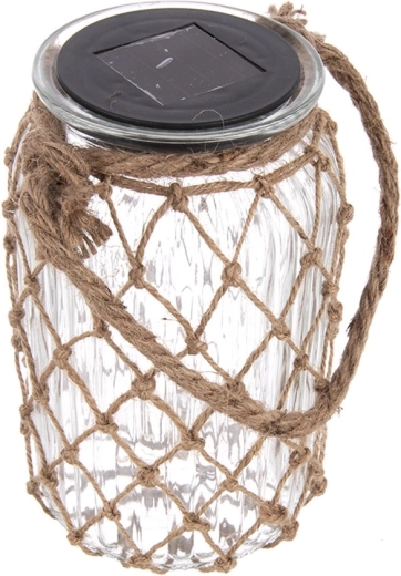 Natuurlijk design: glas en jute omwikkeling