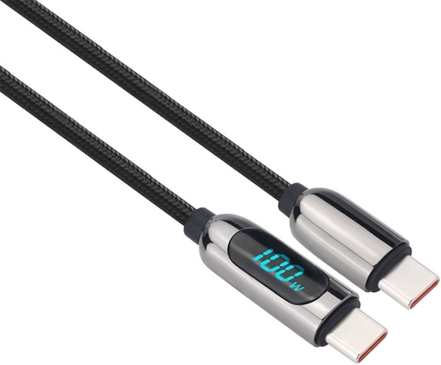 Câble USB-C Solight avec écran USB-C – USB-C 100 W 2 m - 1 pièce