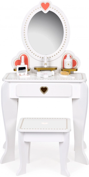 Large Wooden Children's Vanity Table with Mirror for Girls by ECOTOYS