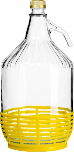 Glass demijohn with lid 5 L