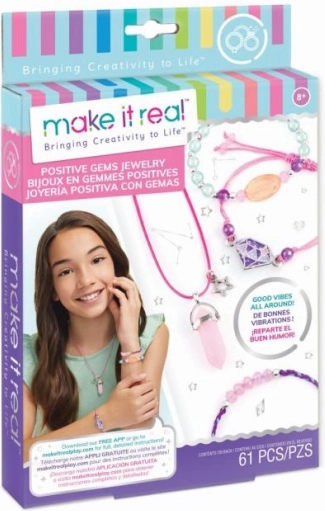 MAKE IT REAL Positive Gems Jewelry Making Kit – Necklace and 3 Bracelets