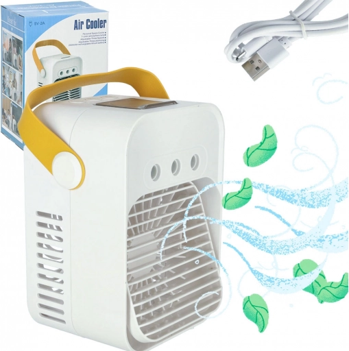 Climatiseur de table portable mini 3-en-1 à eau avec LED, USB