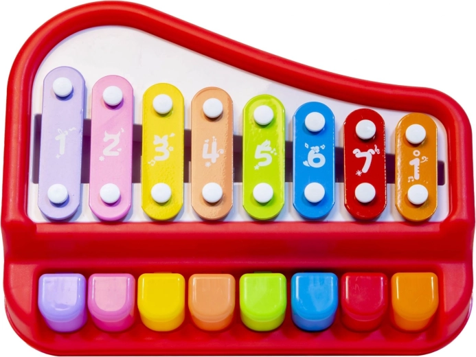 8 farbige Tasten für leichtes Lernen