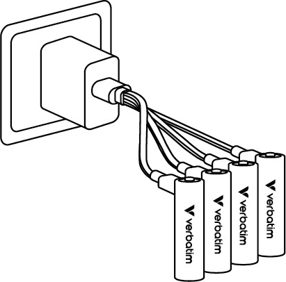 Charge up to four rechargeable batteries simultaneously