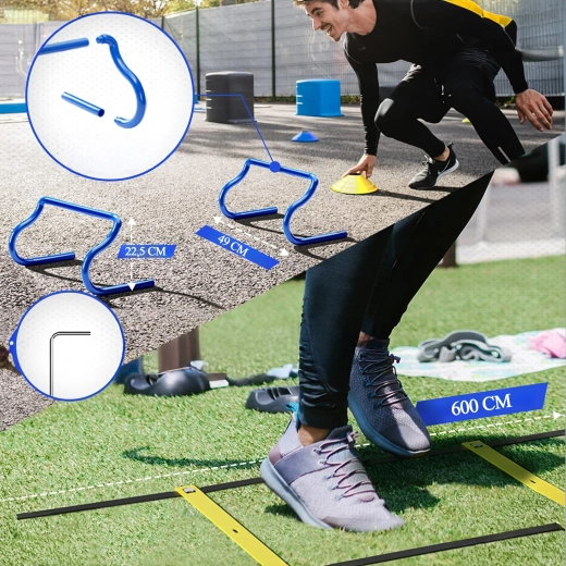 Grand kit d’entraînement – échelle de coordination, cônes et mini-haies XXL