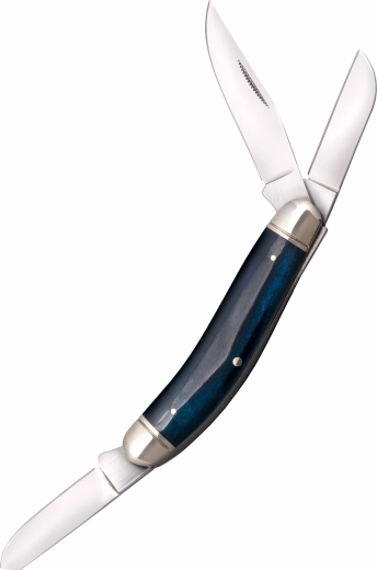 Cold Steel gentleman's stockman blue pocket knife with 3 blades