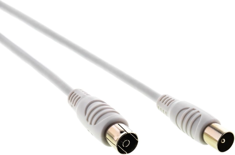 Sencor coaxiale antennekabel IEC-stekker–bus 1,5 m wit
