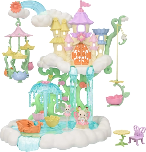 Sylvanian Families Heavenly Palace of Flower Fairies – magical cloud castle with slides and carousel