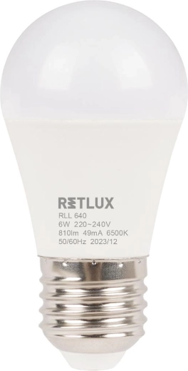 Ampoule LED RETLUX mini globe E27 6 W blanc lumière du jour