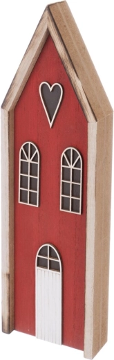 Petite maison décorative en bois rouge 30 cm