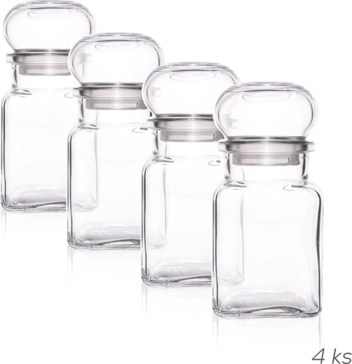 Glass spice jars TK150, set of 4 pcs
