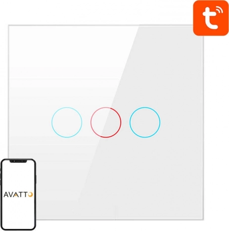 Interrupteur intelligent ZigBee Avatto 3-voies TUYA (blanc)