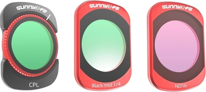 Sunnylife filterset voor Osmo Pocket 4/3 (CPL, ND16, Black Mist 1/4)