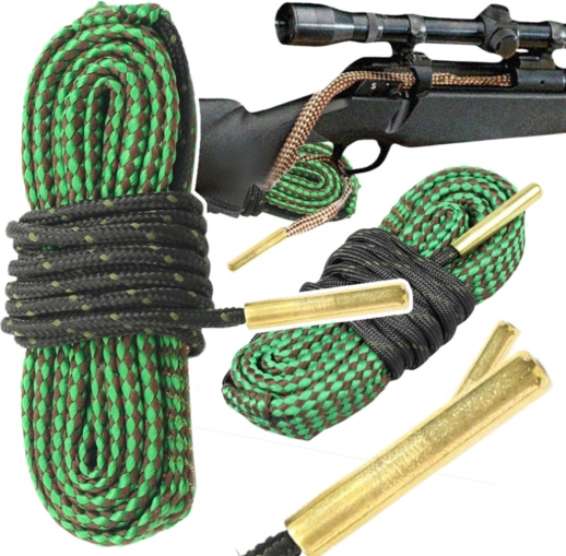 Bore cleaning cord with integrated brass brushes 5.56/.223/.22