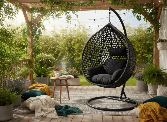 Stable metal stand and gentle rocking