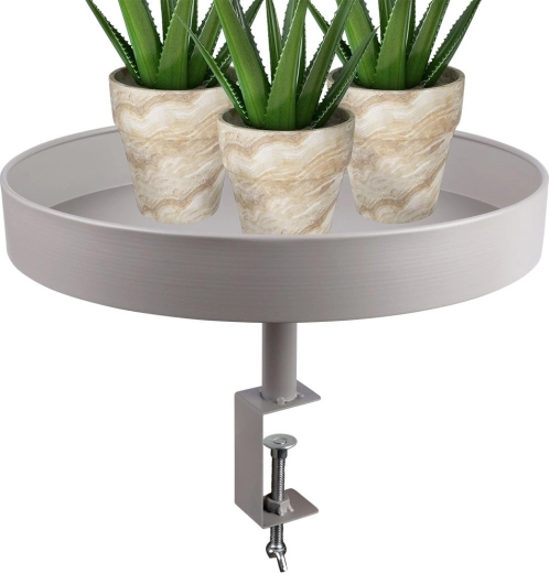 Cache-pot métallique gris pour rebord de fenêtre 36 cm