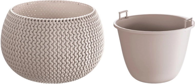 Splofy Bowl Planter with Insert 37 cm Mocca