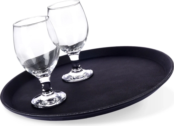 Plateau de service antidérapant noir 35 cm