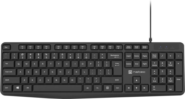 Natec Nautilus slim wired keyboard US black