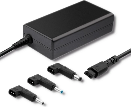 Bloc d’alimentation pour ordinateurs portables HP 65W avec 3 embouts interchangeables et câble d’alimentation