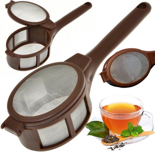 Thee- en koffiefilter met aluminium handvat