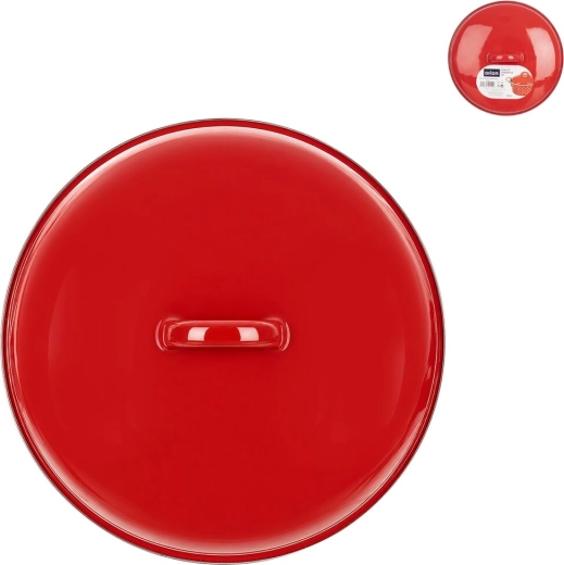 Enamel Lid Lem 21 cm, red