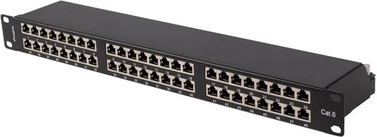 Lanberg patchpanel 48 poorten 1U 19" Cat.6 FTP afgeschermd zwart