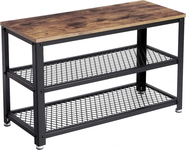 Banc loft pour chaussures avec étagères et assise