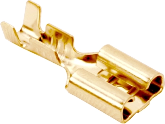Copper-plated crimp socket for 6.3 mm tab