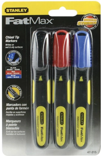 Permanente Marker STANLEY FatMax, Set mit 3 Farben (schwarz, rot, blau)