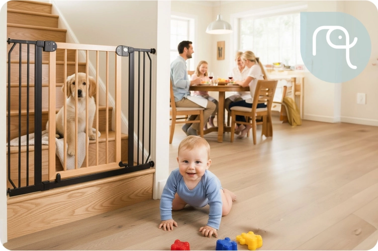 Universal width 76–104 cm and 90° hold-open