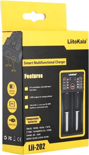 Adjustable charging current 500/1000 mA