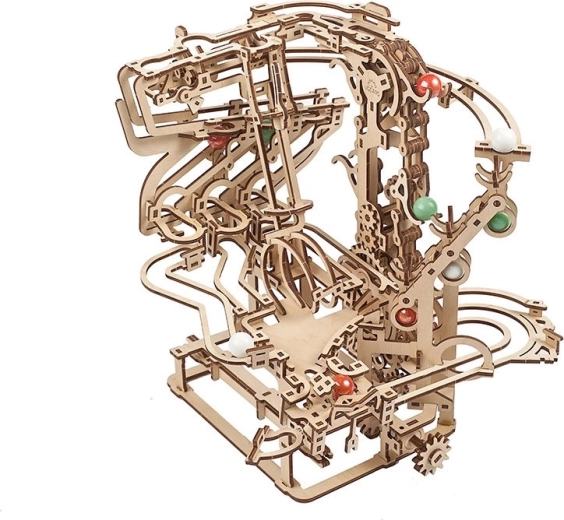 Houten mechanische knikkerbaan UGEARS met kettingaandrijving – 3D-puzzel