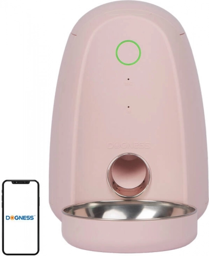 Intelligenter Futterspender mit Plastikschüssel WIFI mini Dogness (rosa)