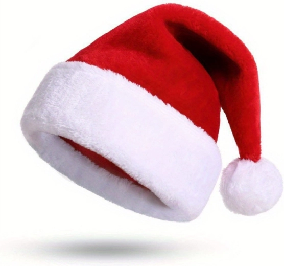 Christmas Santa Hat with Pom-Pom, Red