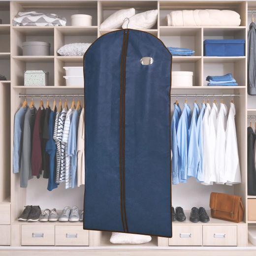 Neat storage in the closet