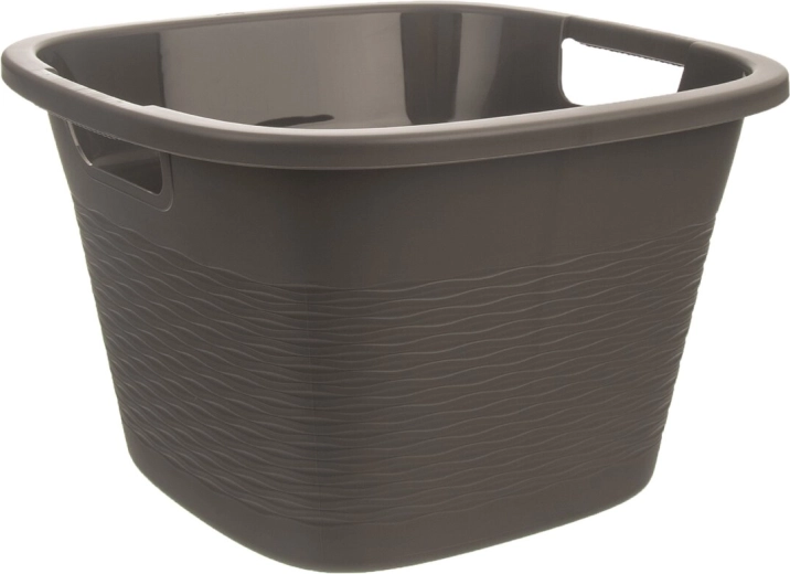 Kunststoff-Waschschüssel ORION LOOP, quadratisch, mit Griffen, 16,8 l, dunkelgrau