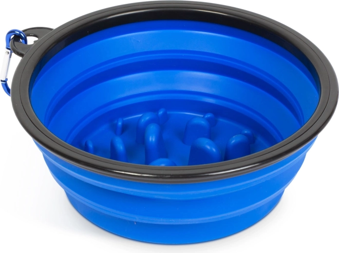 Gamelle anti-glouton pliable pour chiens, bleue, 1000 ml