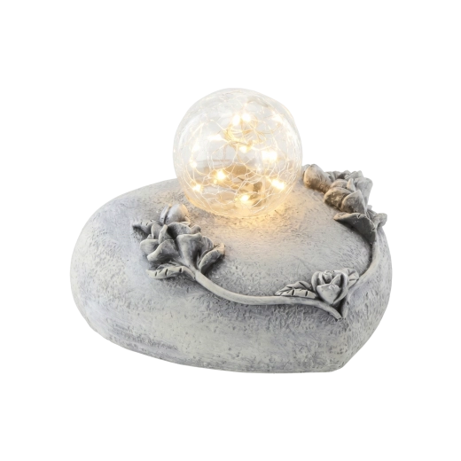 Gentle LED light in a glass ball