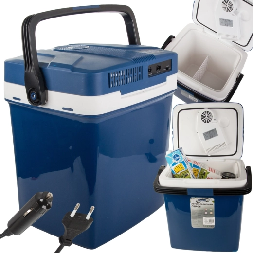 travel thermoelectric car cooler 26 l with heating, 12 v and 230 v