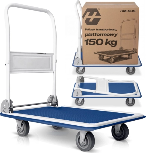 Humberg Platform Transport Trolley, White and Blue