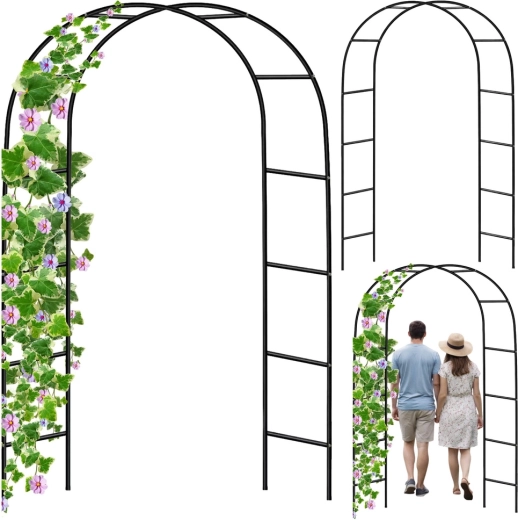 Garden metal pergola arch for climbing plants 240 × 140 cm