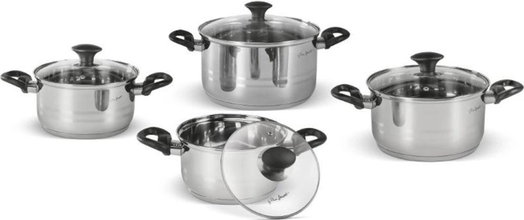 Ensemble de casseroles en acier inoxydable Lamart Leger - 8 pièces