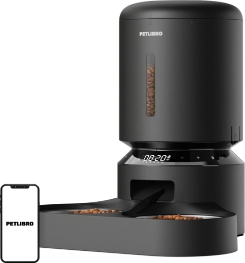 Petlibro Granary automatic pet feeder 5 L with two bowls, black